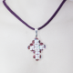 Small Cross - Adena-Purple Suedine - 1